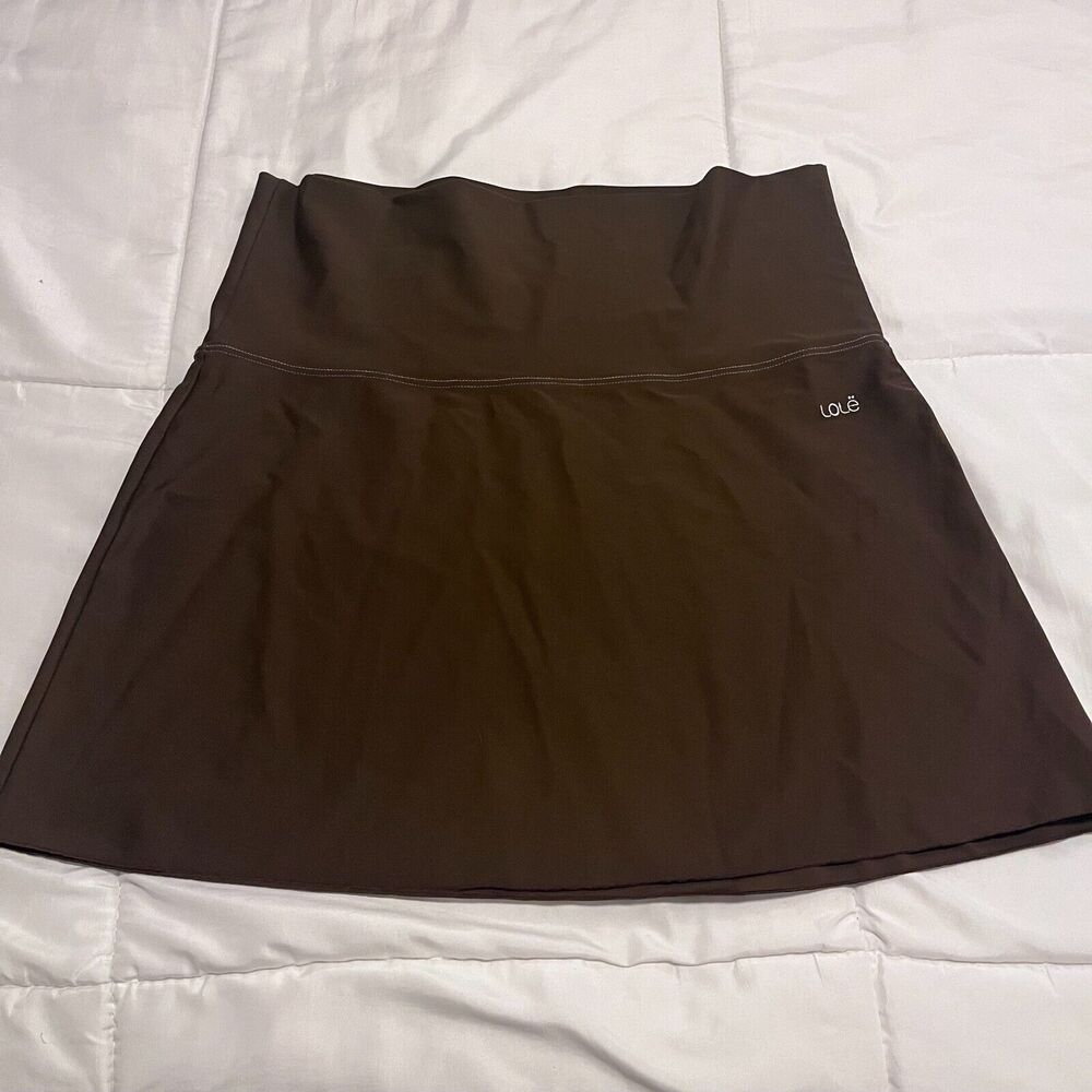 Lole Nylon Skirt Elastic Fold Over Waist Brown Size Medium